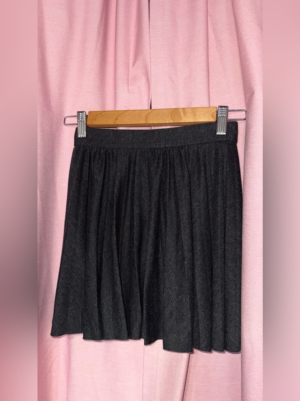 Black Pleated Knit Skirt - kids